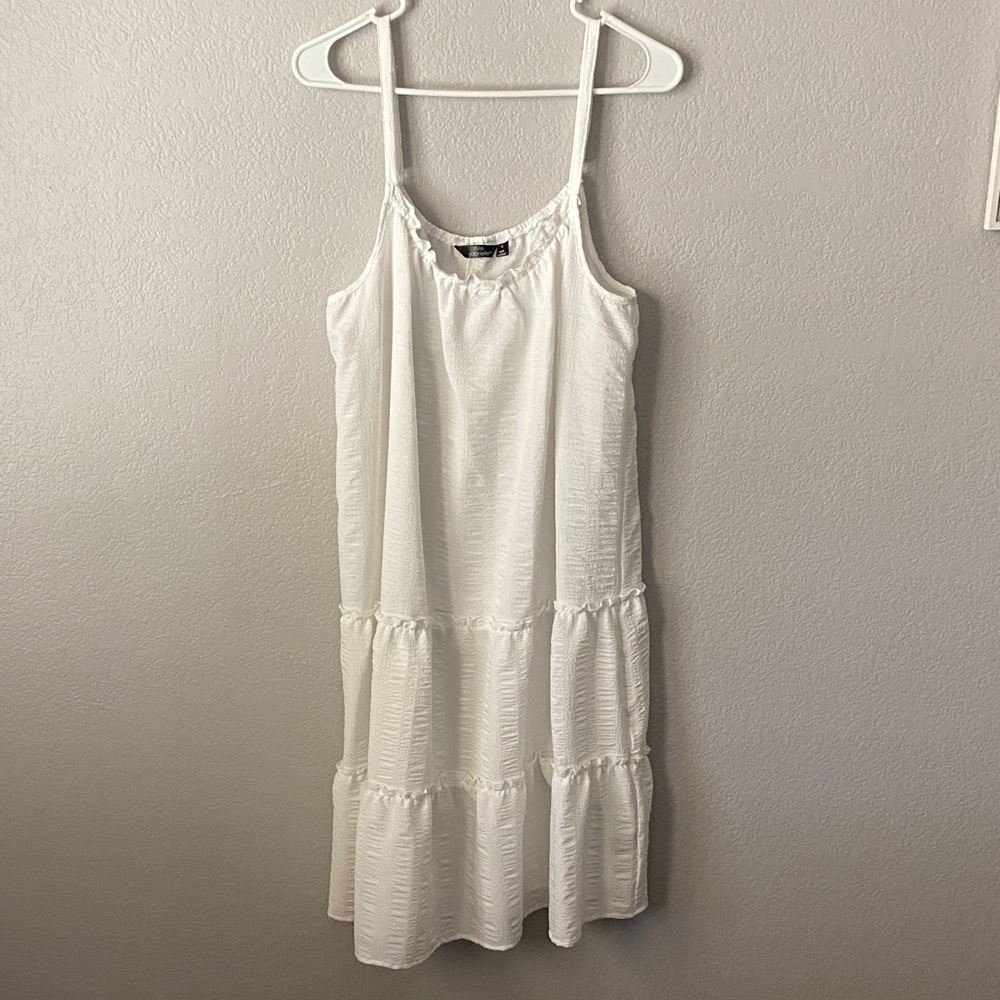 Mlle Gabrielle Elegant White Tiered Swim Coverup